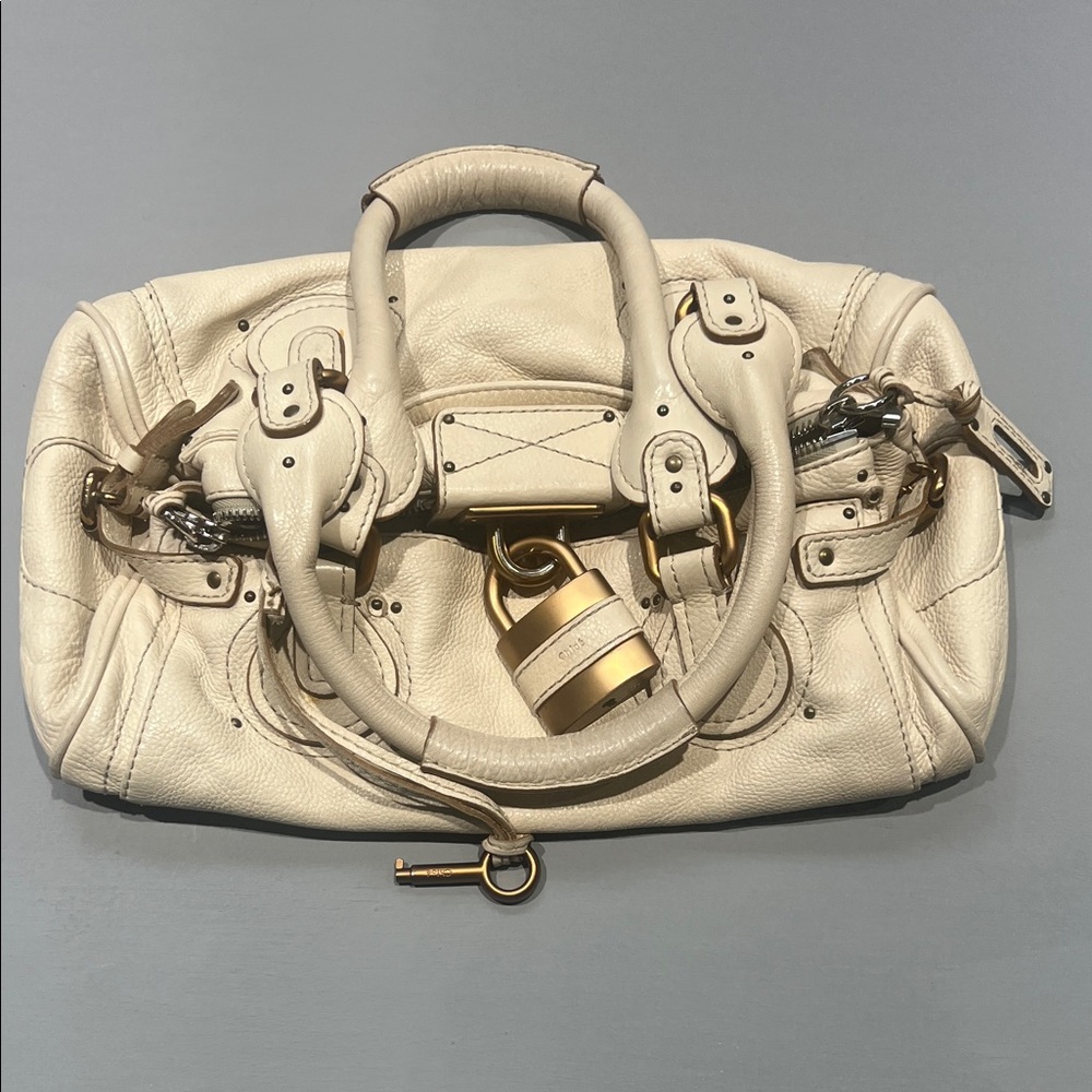 Chloe Paddington Cream Leather Handbag